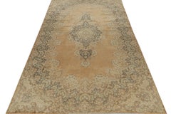 Antique Persian Yazd Rug in Bronze with Floral Medallion - by Rug & Kilim