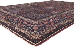 Antique Persian Yazd Rug, Traditional Sensibility Meets Nostalgic Charm