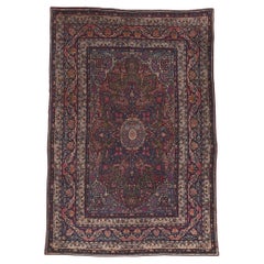 Used Persian Yazd Rug, Traditional Sensibility Meets Nostalgic Charm