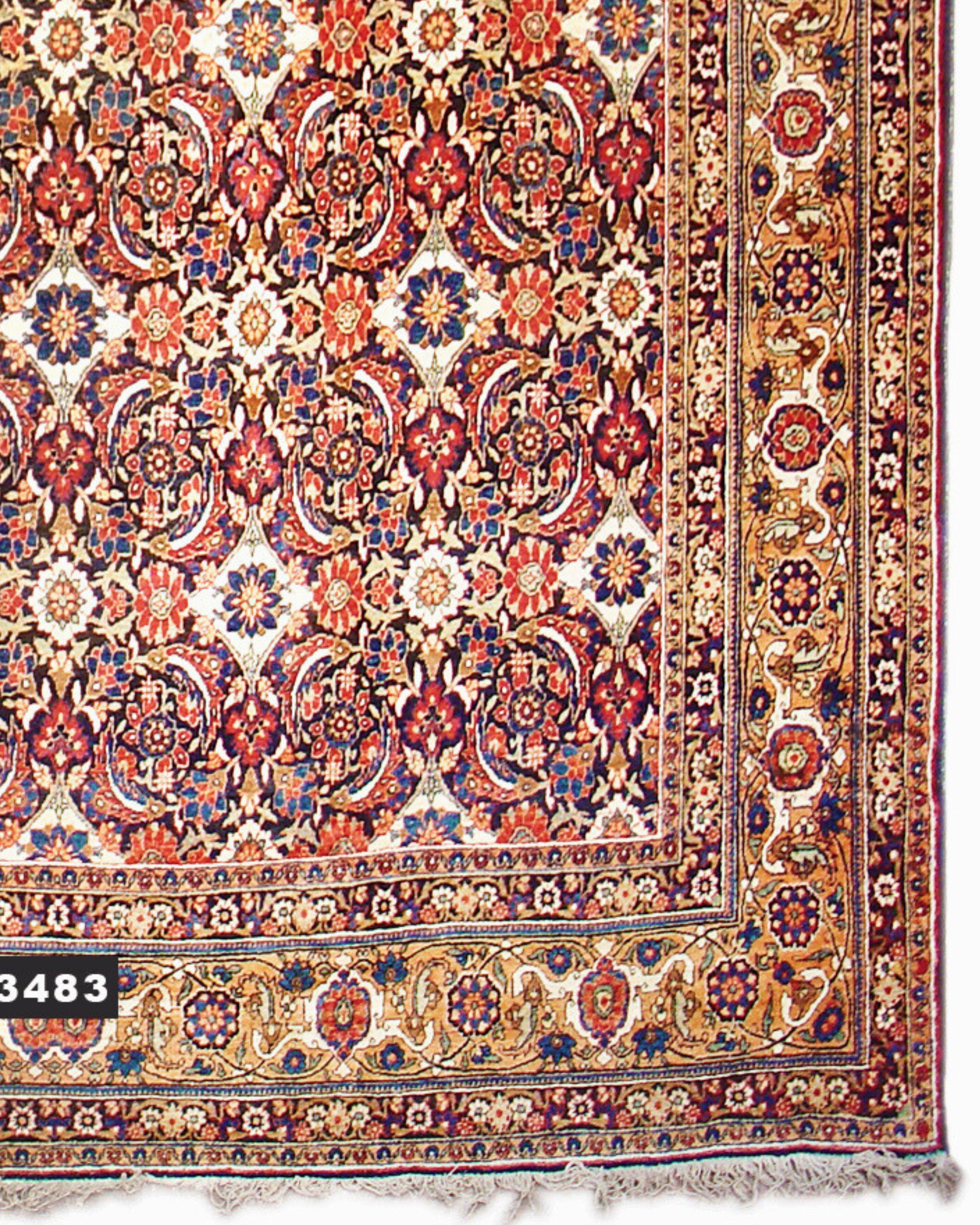 19th Century Antique Persian Yezd Carpet, c. 1900 For Sale