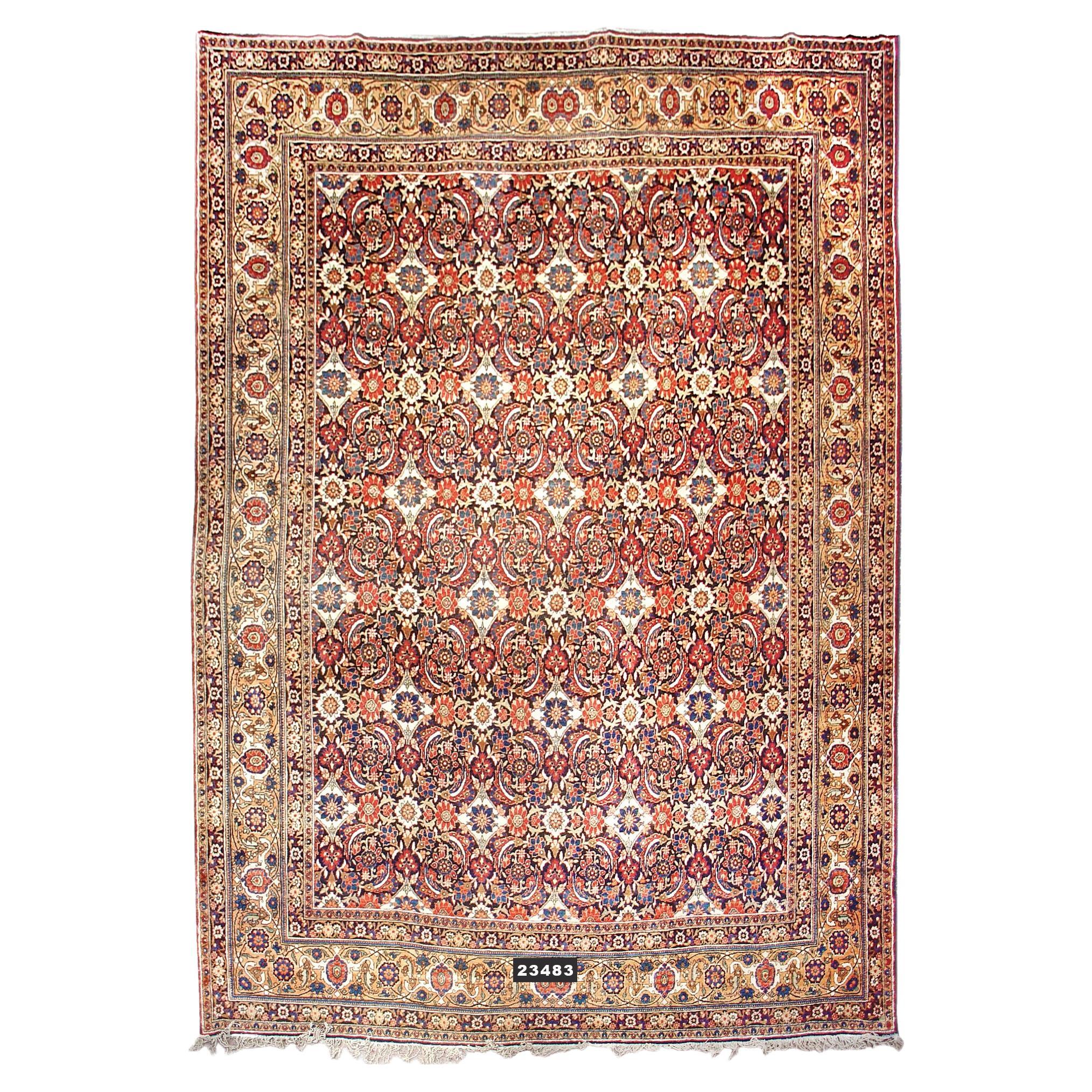 Antique Persian Yezd Carpet, c. 1900 For Sale