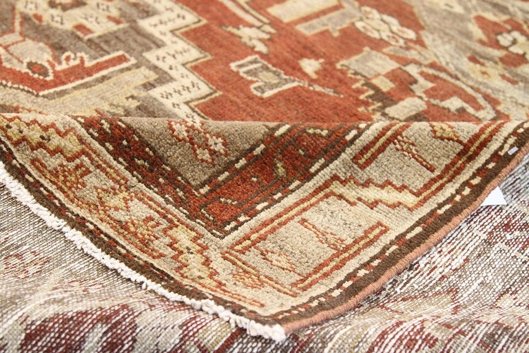 Antique Persian Zanjan Rug with Red and Beige Tribal Details on Ivory ...