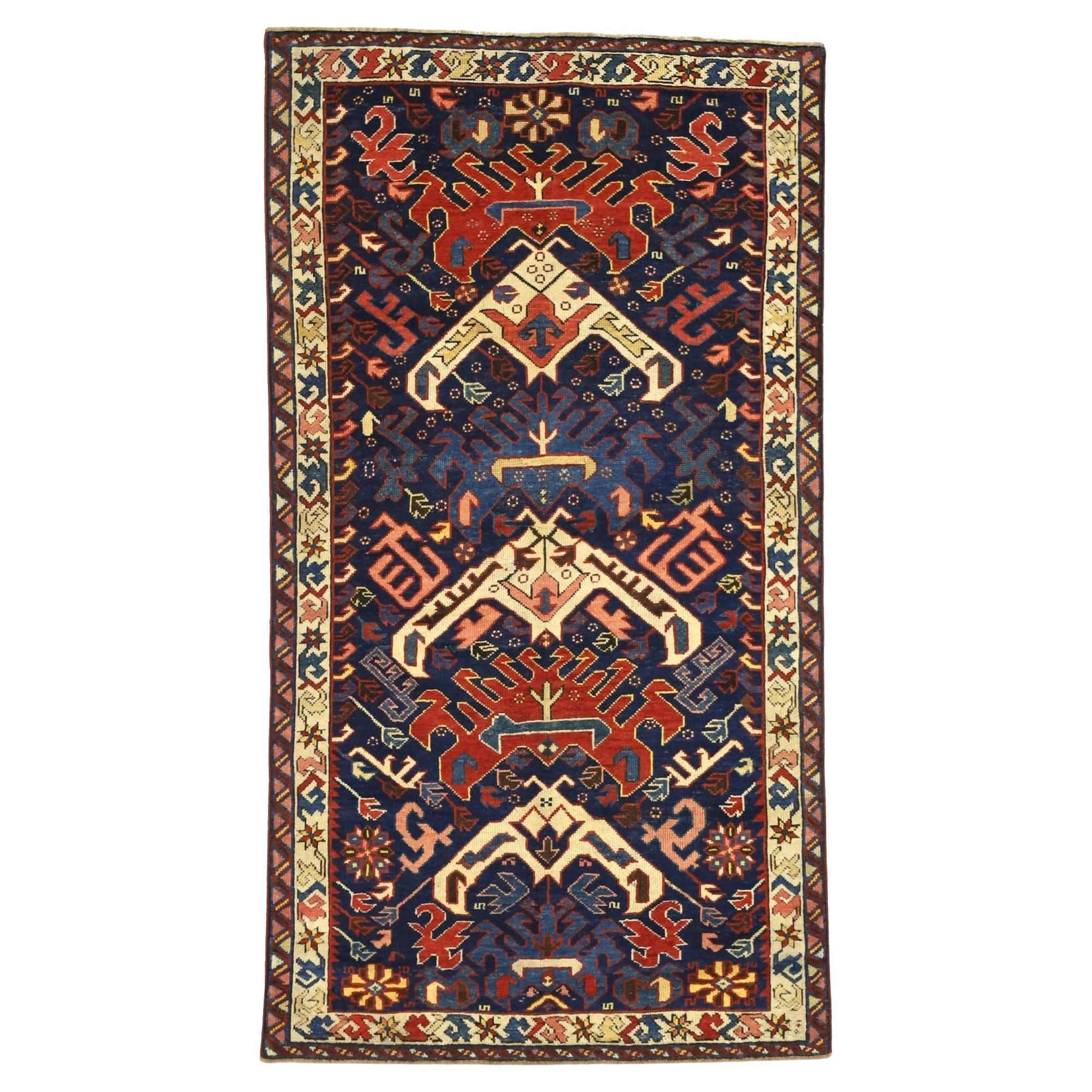 Antike persische Zehour Teppich 2'9" x 5'1" im Angebot