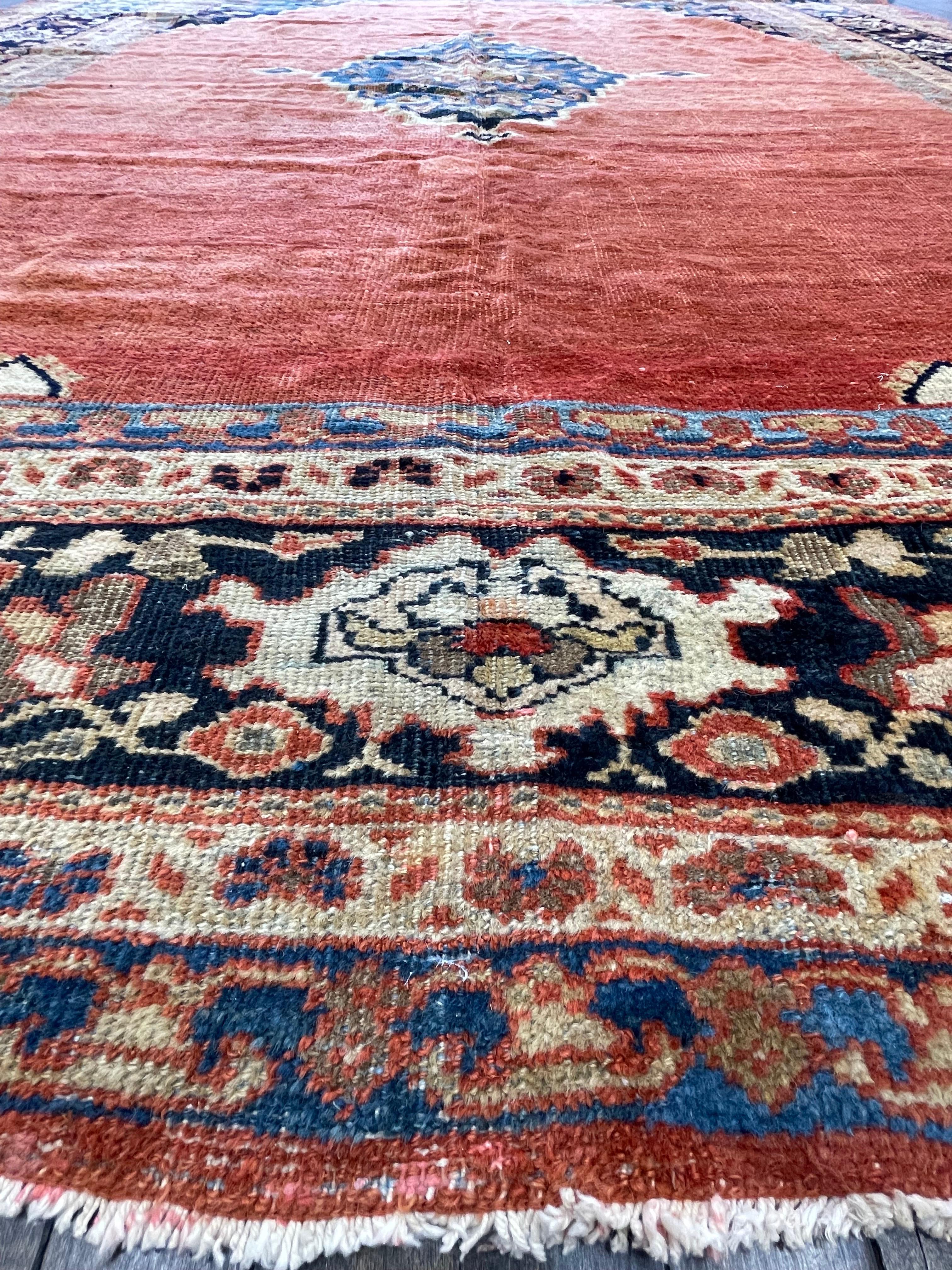Wool Antique Persian Ziegler Mahal, circa 1920 For Sale