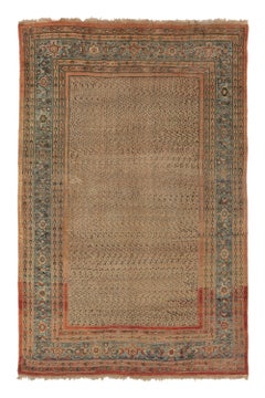 Antique Persian Ziegler Mahal Rug with Pointillism in Earth Tones - Rug & Kilim