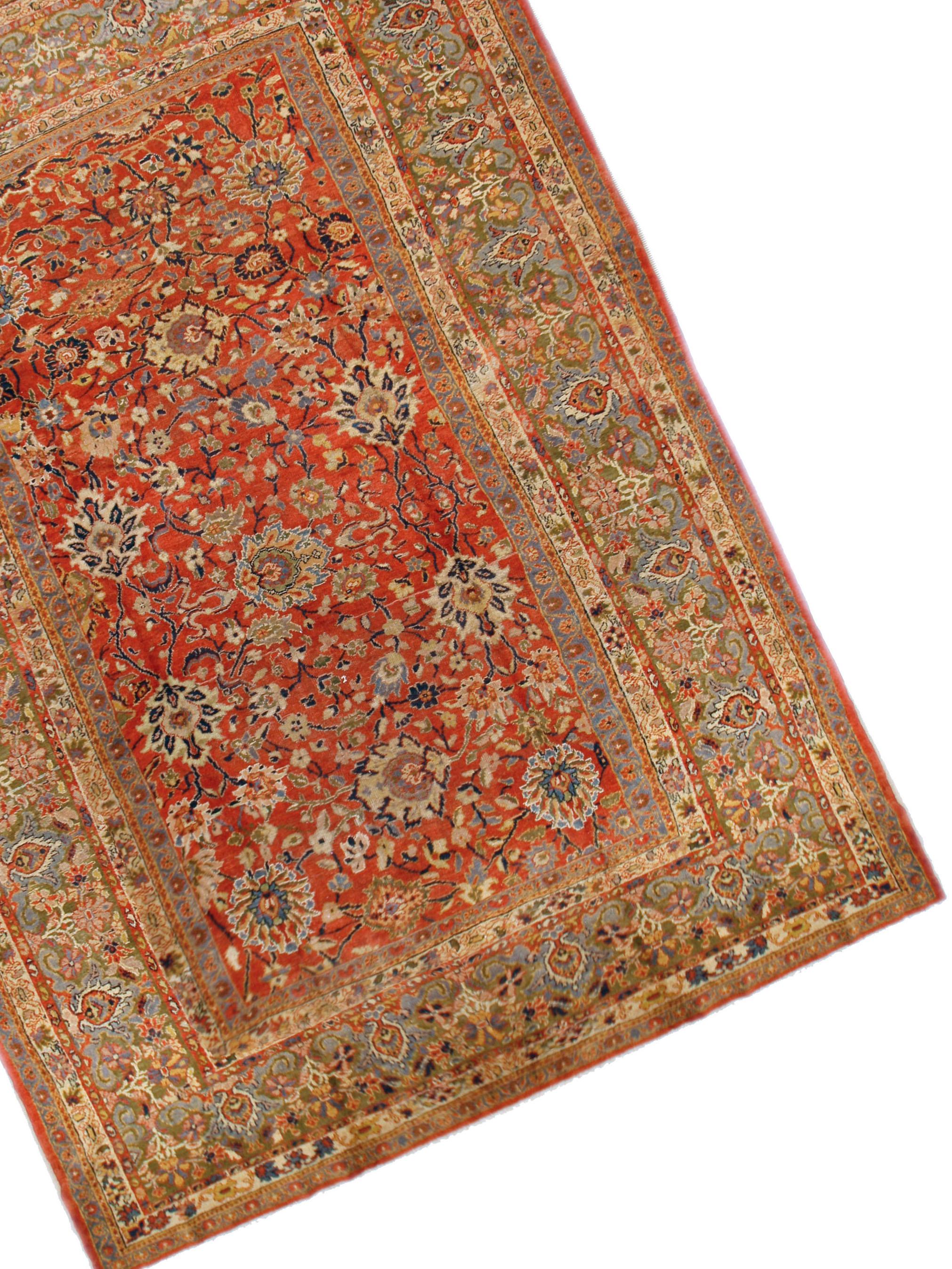 Lana Tappeto antico persiano Ziegler, circa 1900, 9'2 x 13'5 in vendita