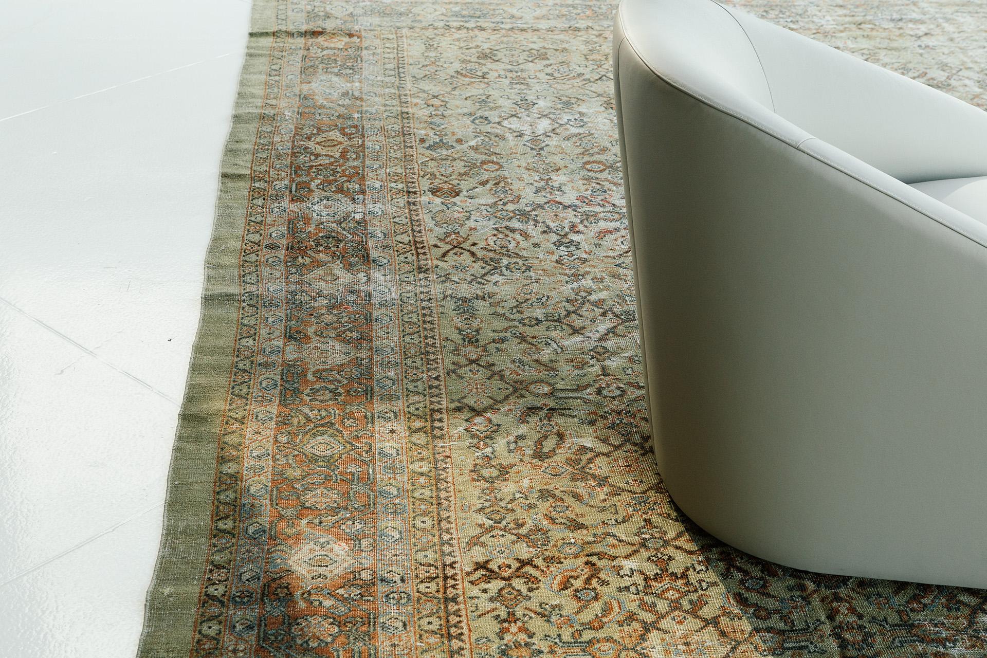 Antiker persischer Ziegler-Teppich im Zustand „Gut“ im Angebot in WEST HOLLYWOOD, CA