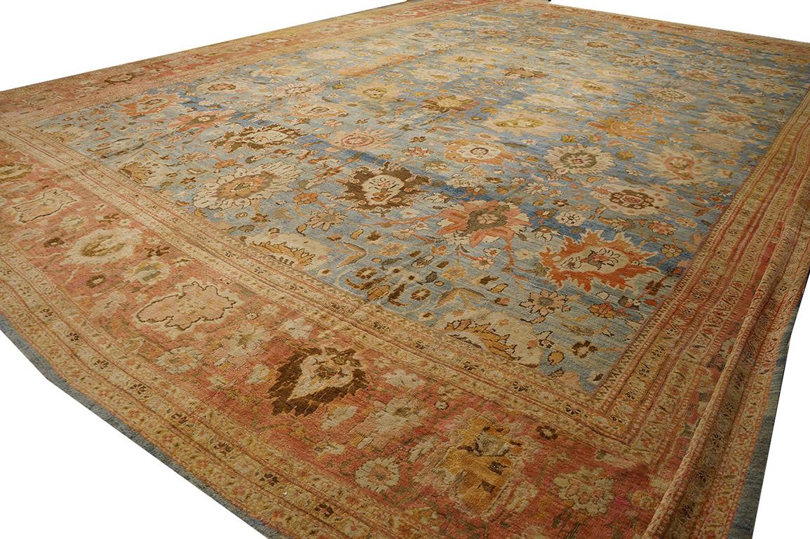 Hand-Knotted Antique Persian Ziegler Sultanabad Carpet For Sale