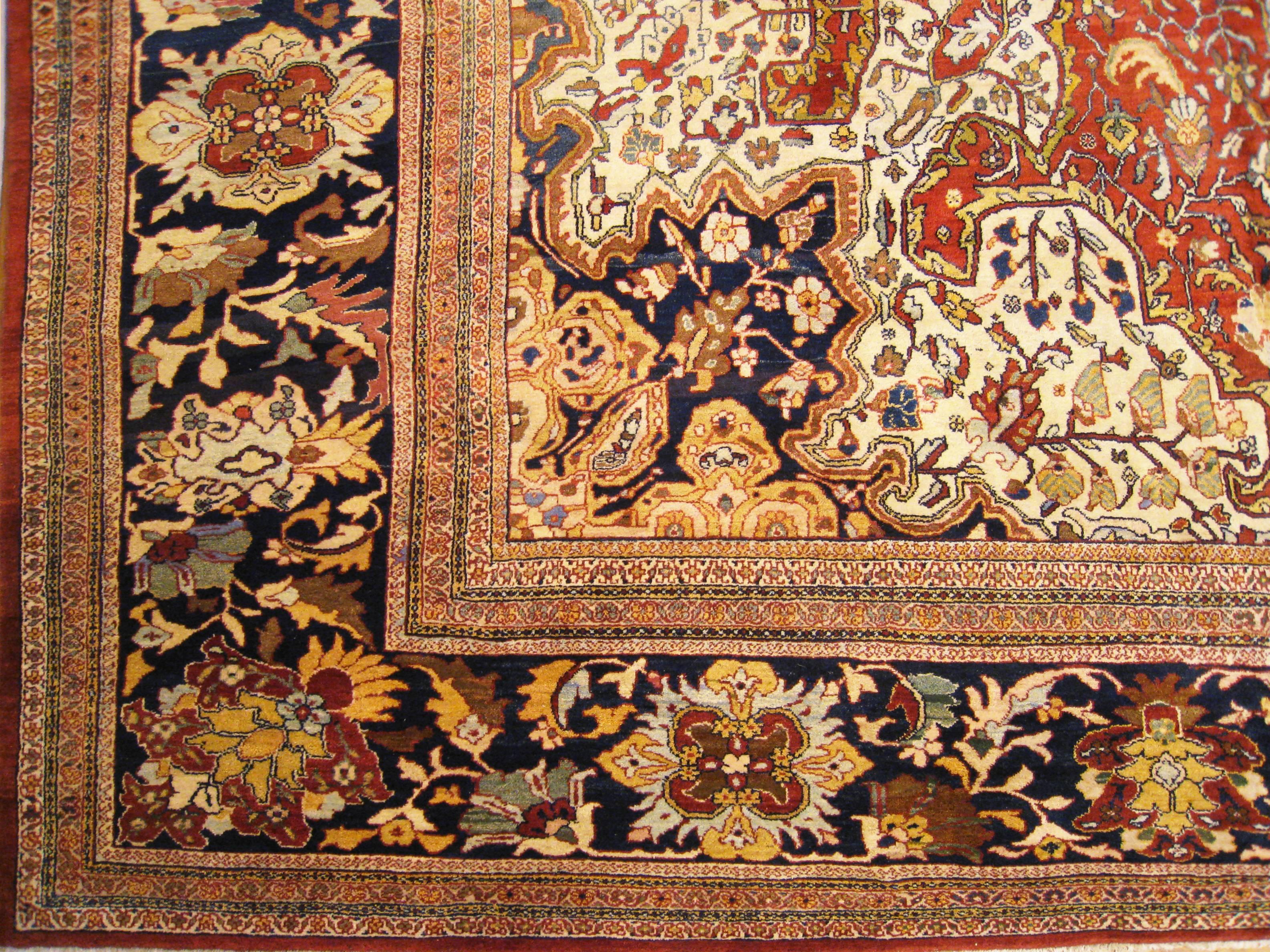 Hand-Knotted Persian Ziegler Sultanabad Oriental Carpet, Mansion Size, with Jewel Tones For Sale