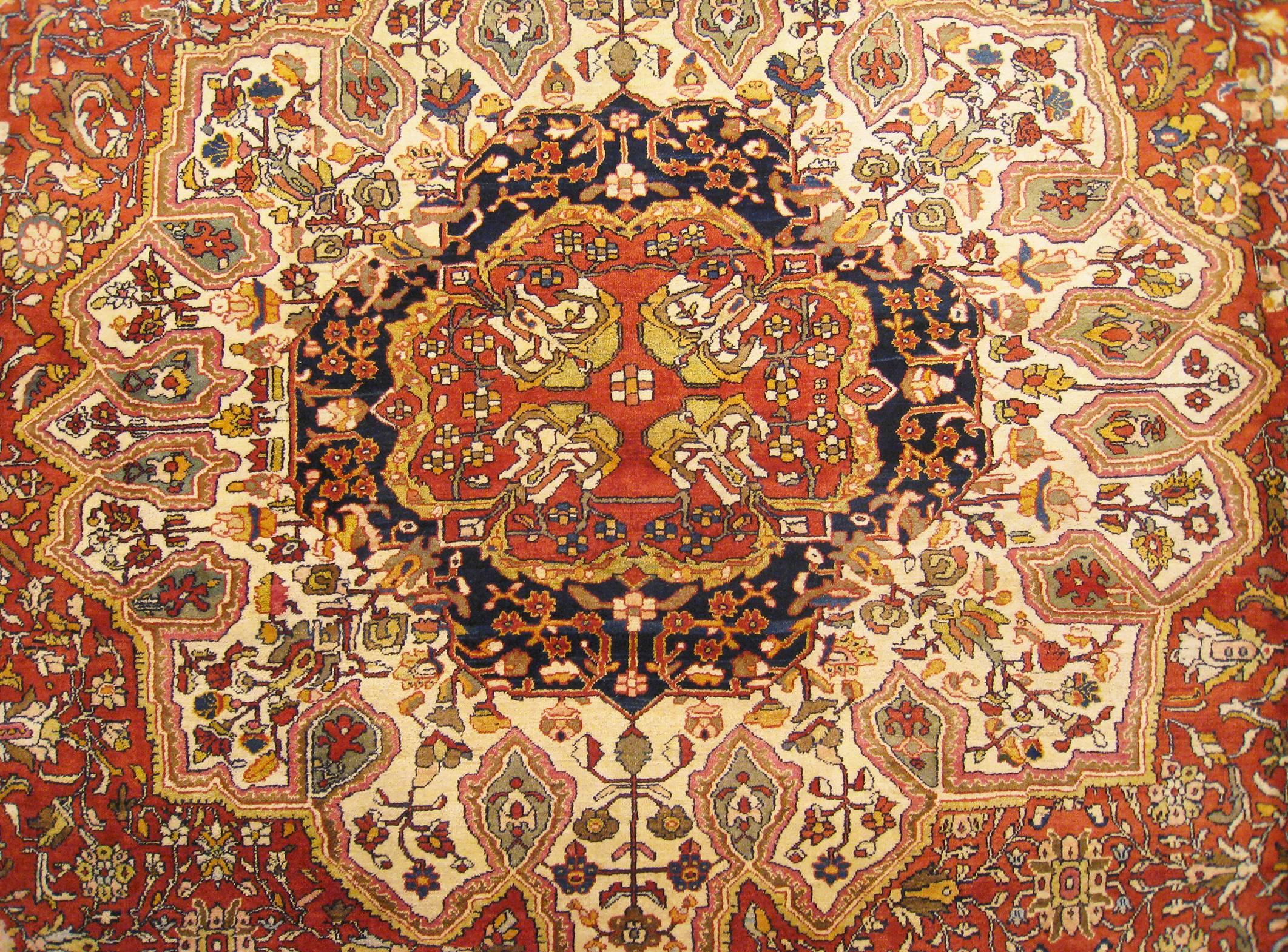 Wool Persian Ziegler Sultanabad Oriental Carpet, Mansion Size, with Jewel Tones For Sale