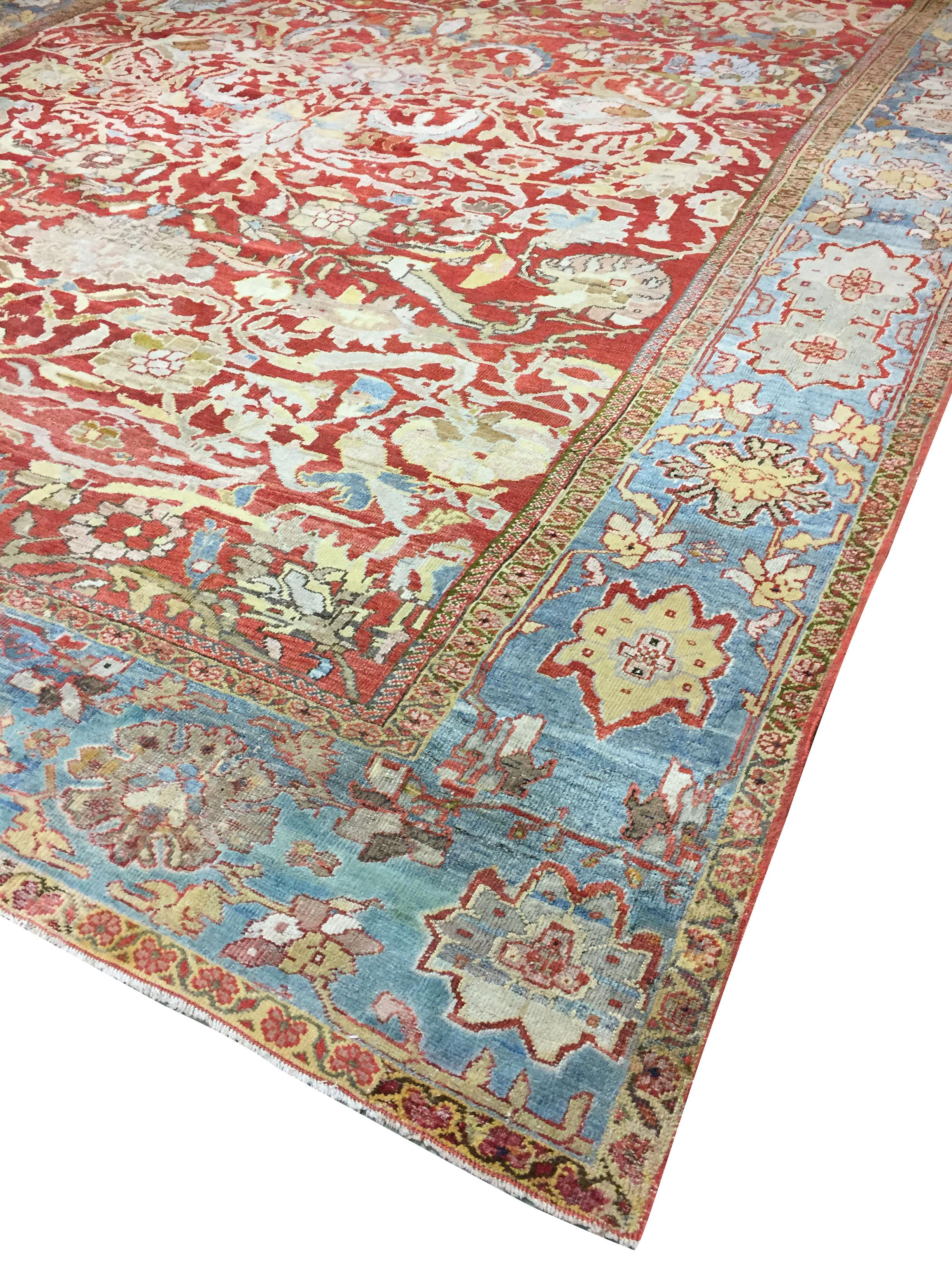 Antique Persian Ziegler Sultanabad Rug  12'6 x 14'6 For Sale 11