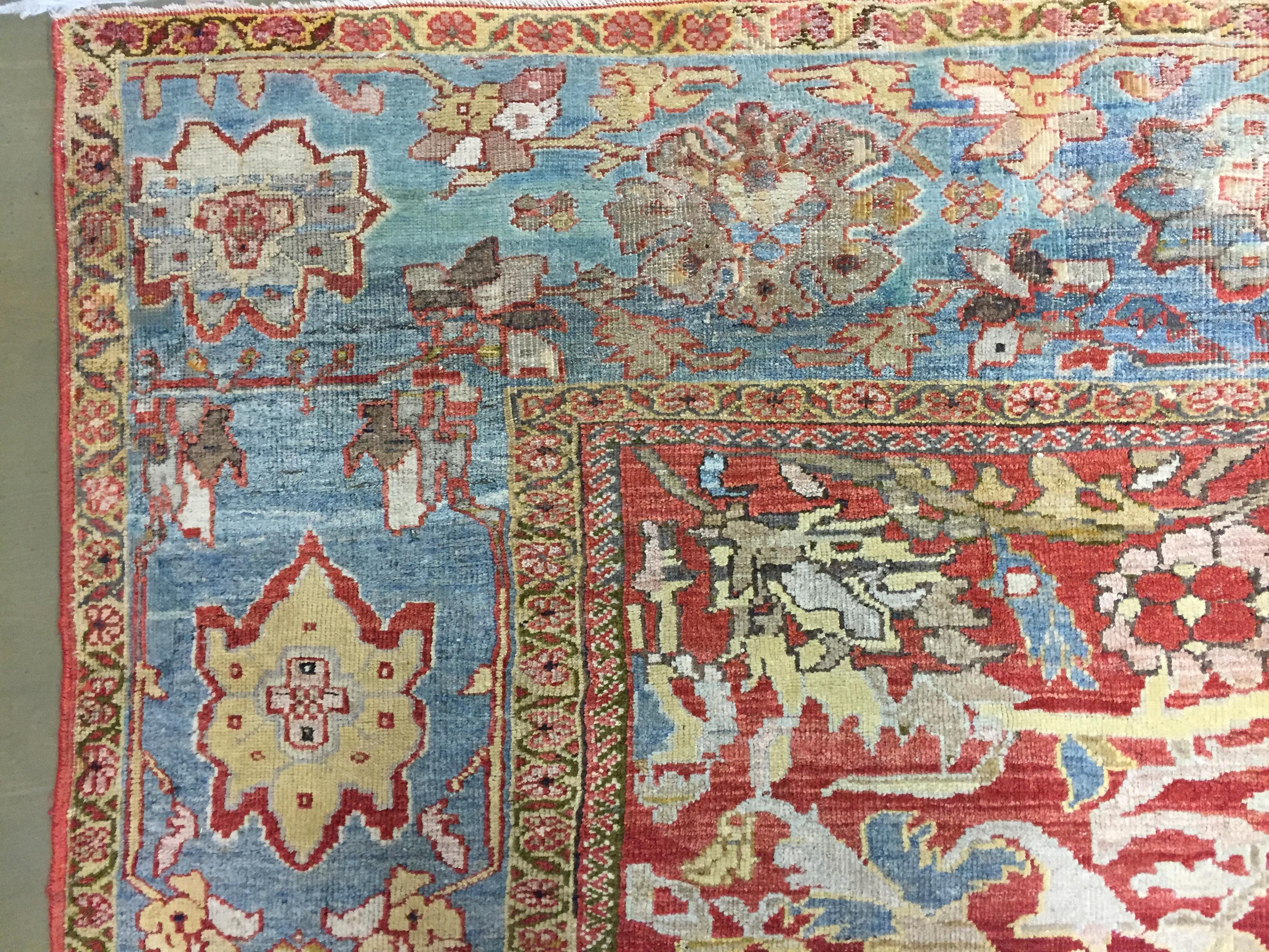 Wool Antique Persian Ziegler Sultanabad Rug  12'6 x 14'6 For Sale