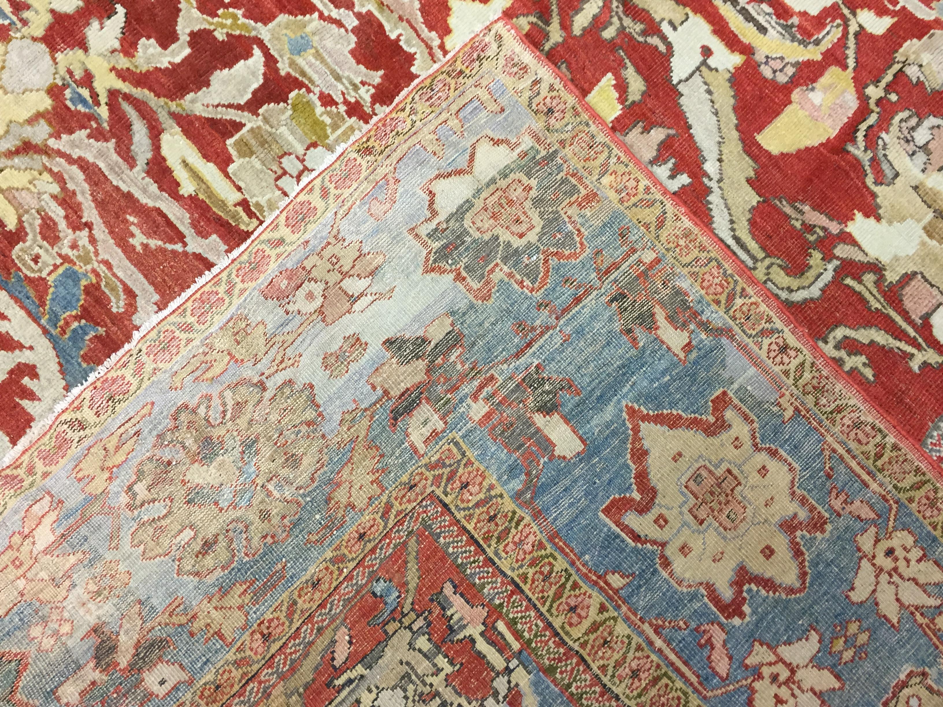 Antique Persian Ziegler Sultanabad Rug  12'6 x 14'6 For Sale 1