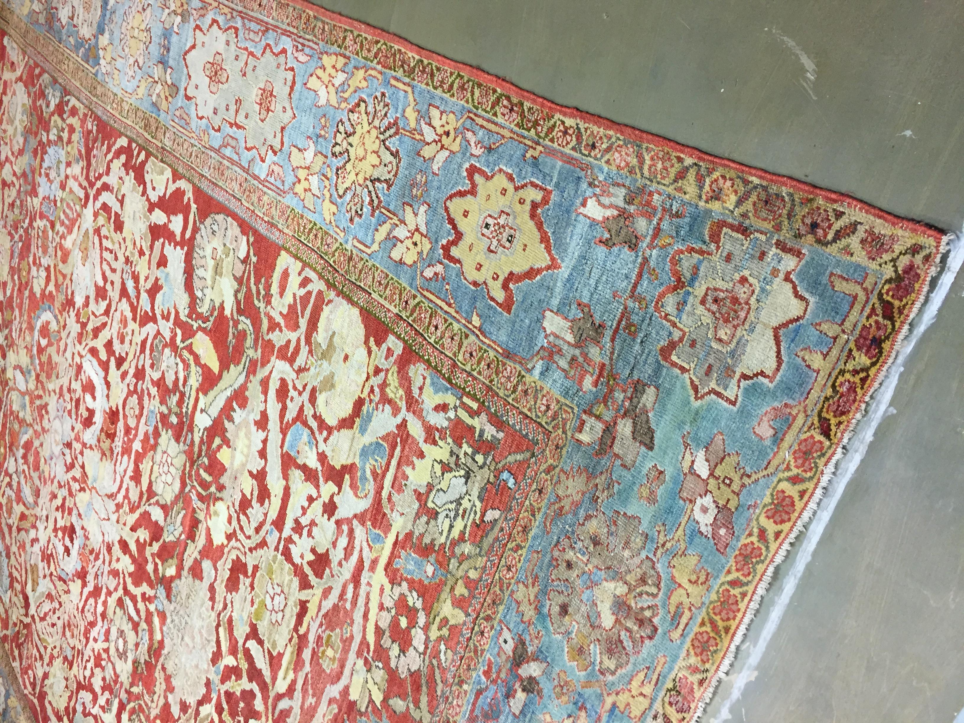 Antique Persian Ziegler Sultanabad Rug  12'6 x 14'6 For Sale 3