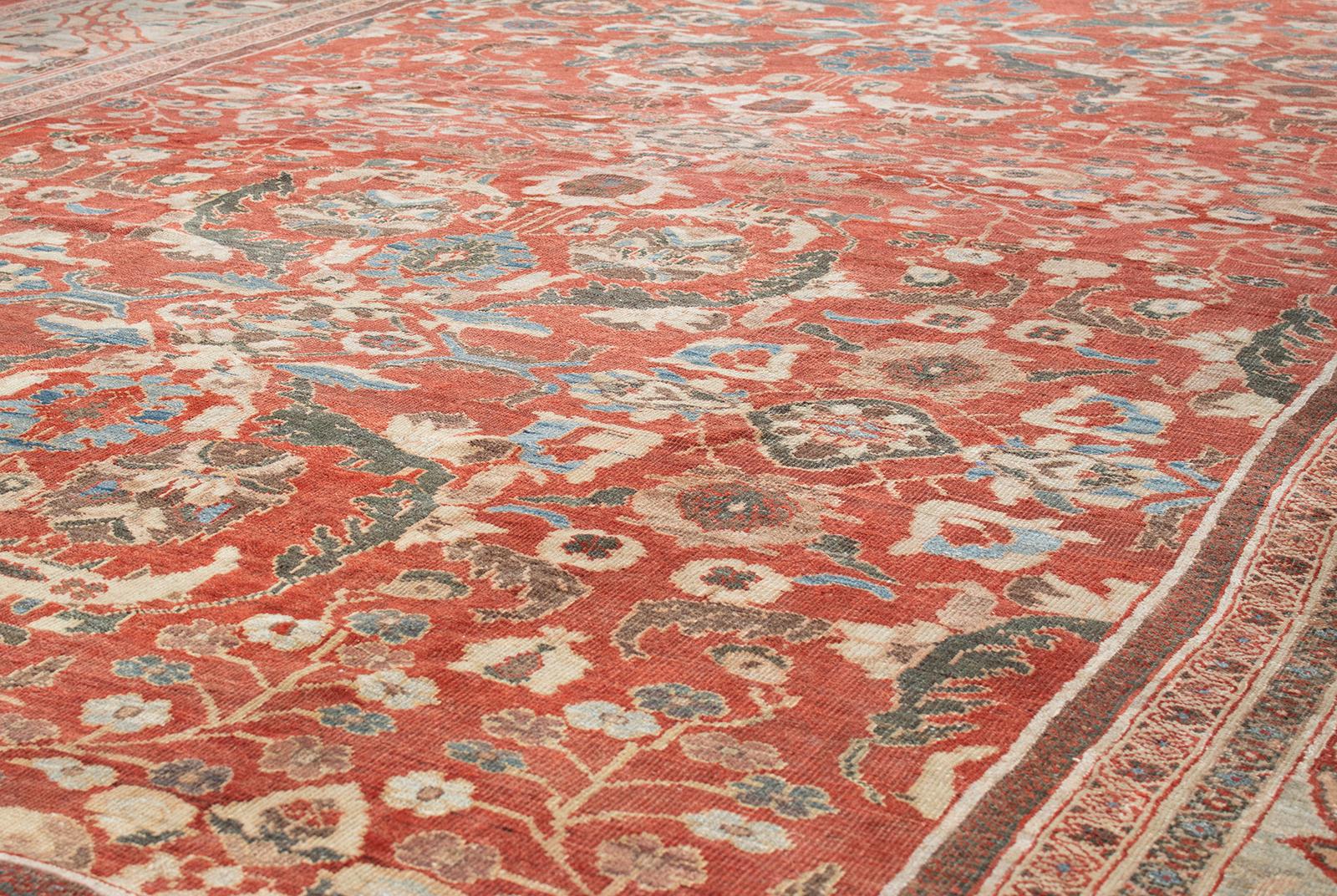 Hand-Knotted Antique Persian Ziegler Sultanabad Rug