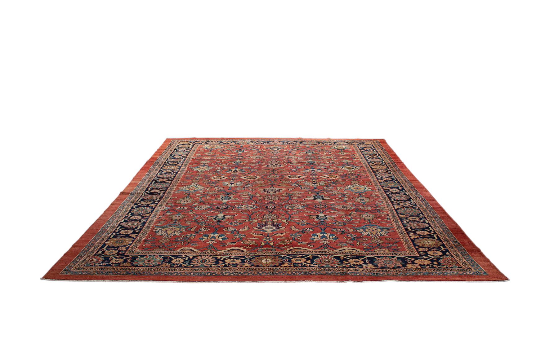Hand-Knotted Antique Persian Ziegler Sultanabad Rug For Sale