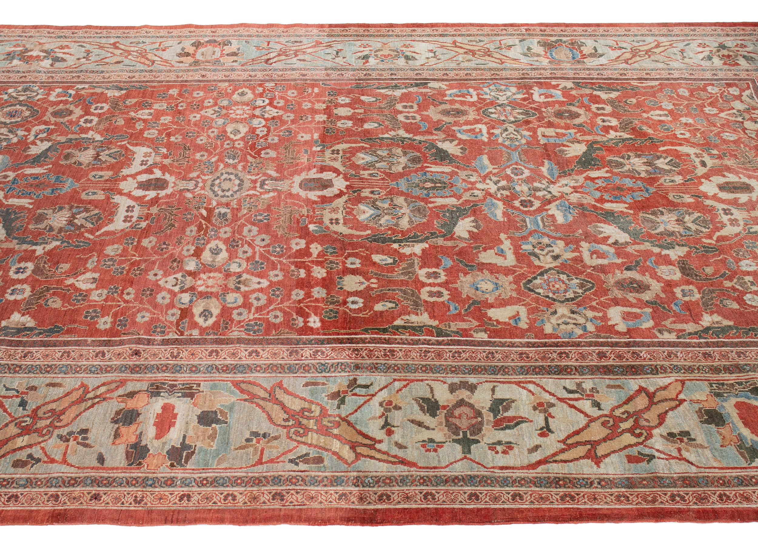 Wool Antique Persian Ziegler Sultanabad Rug