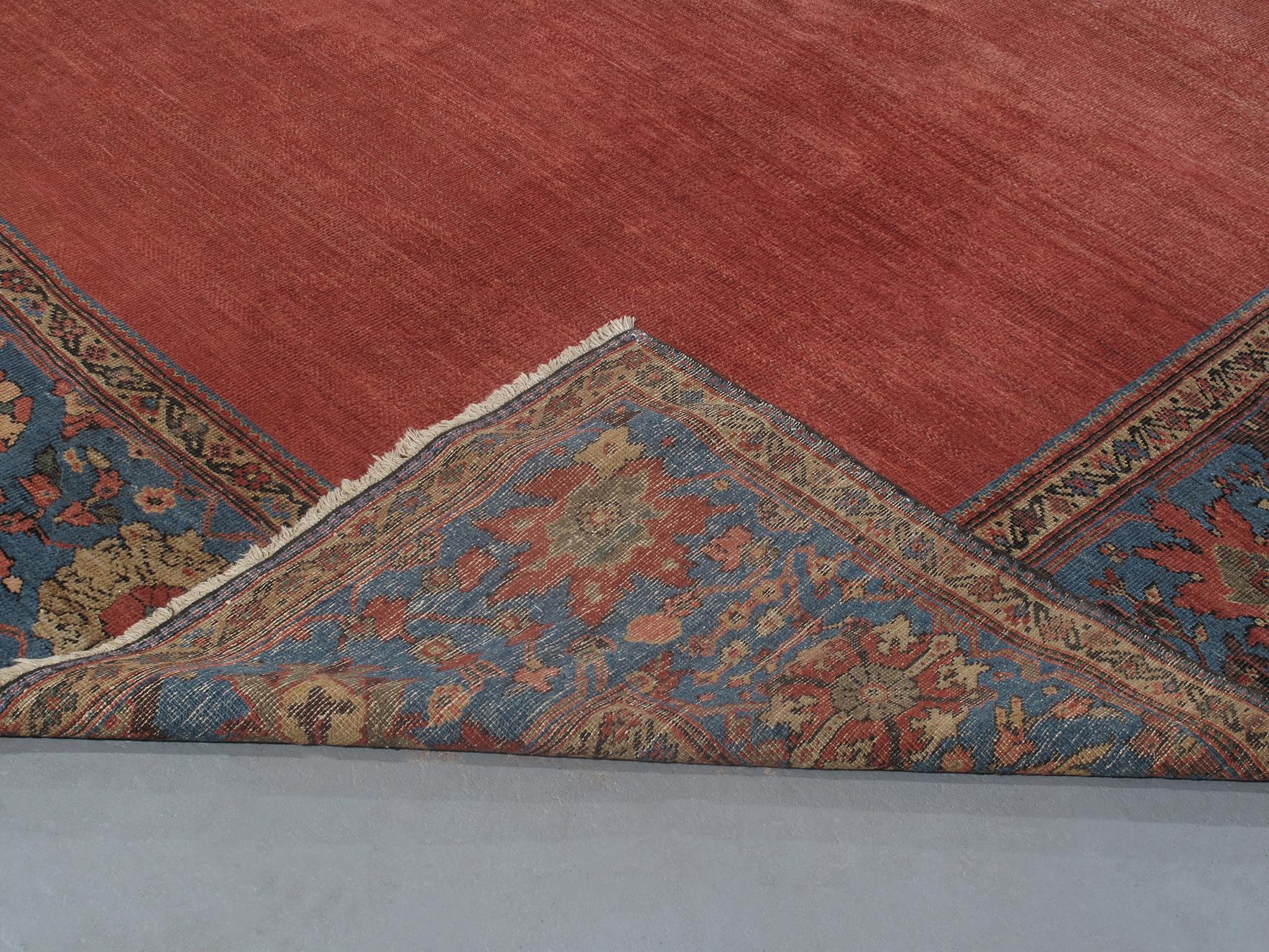 Early 20th Century Antique Persian Ziegler Sultanabad Rug with a Red Field circa 1900 For Sale