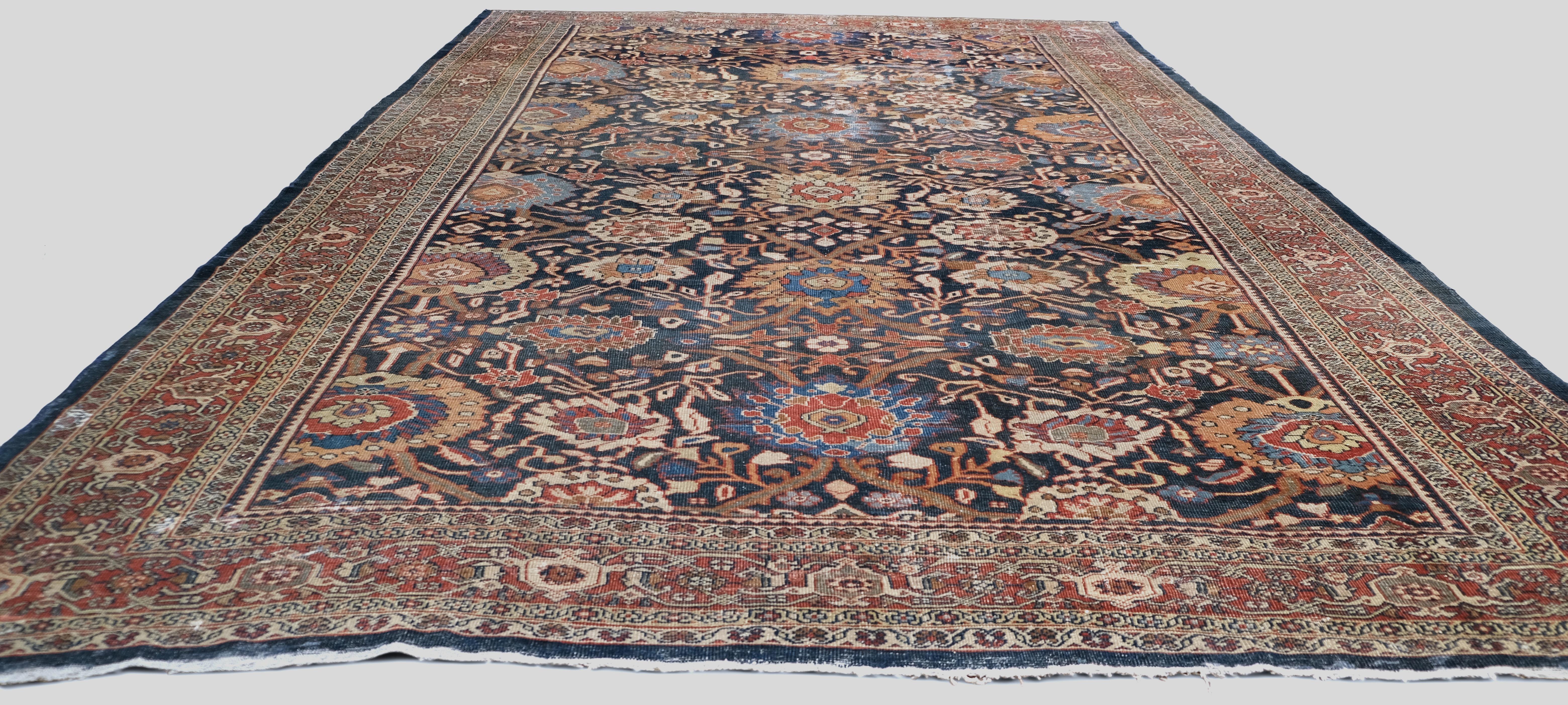 Antiker persischer Zigler Mahal-Wollteppich 11'x17' (Persisch) im Angebot