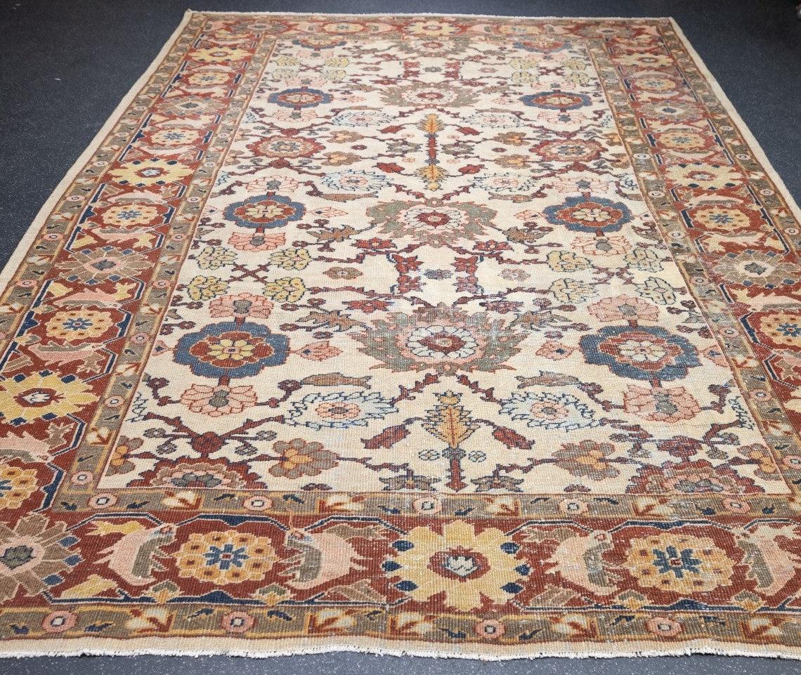 Antiker persischer Mahal Sultanabad-Teppich 8'6'' x 11'1'' (19. Jahrhundert) im Angebot