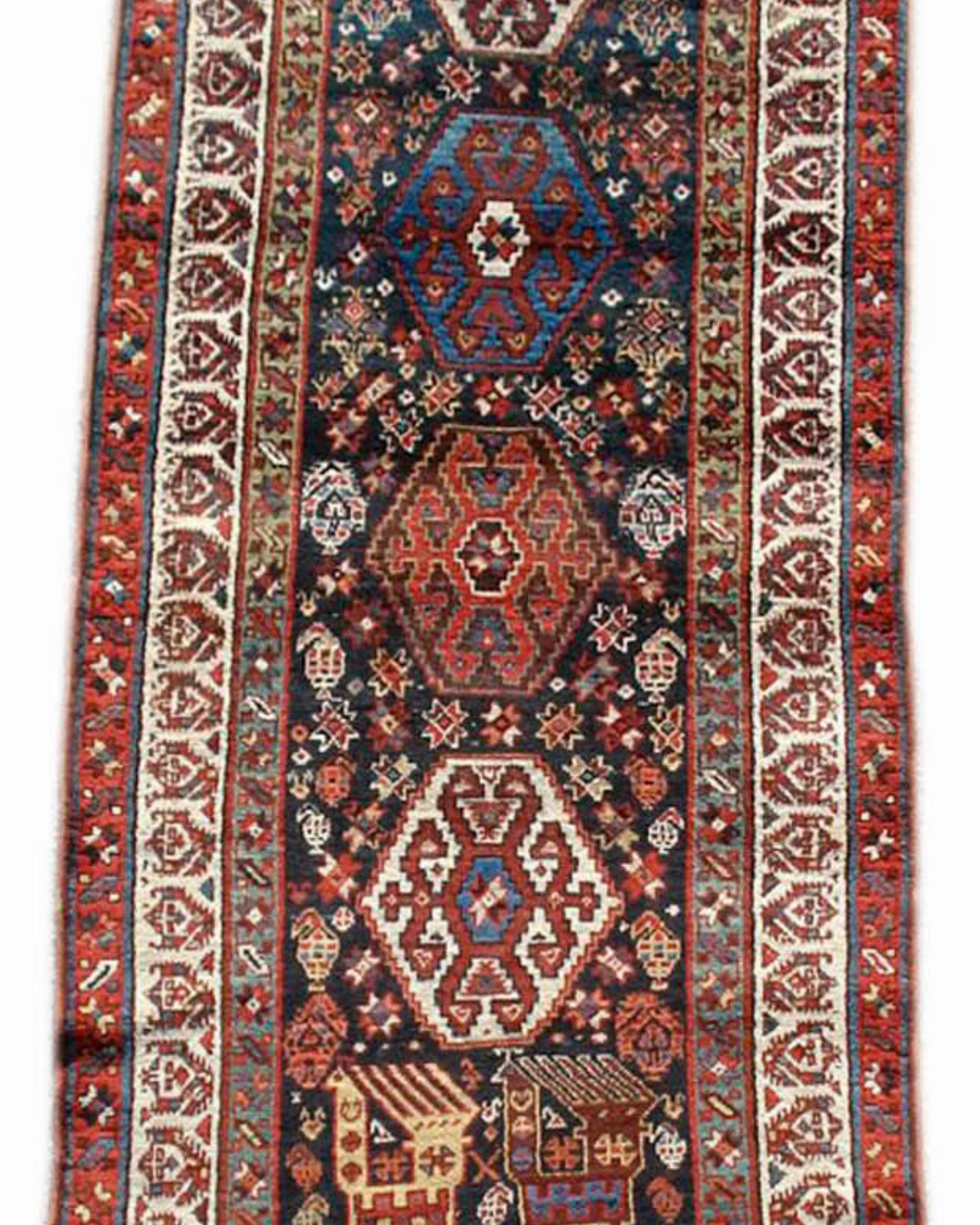Wool Antique Persian Shahsevan Runner, 19th Century For Sale