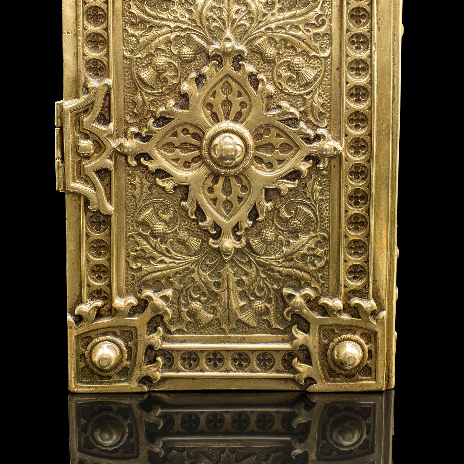 Antique Personal Diary Repository, Scottish, Brass, Keepsake Case, Victorian For Sale 5