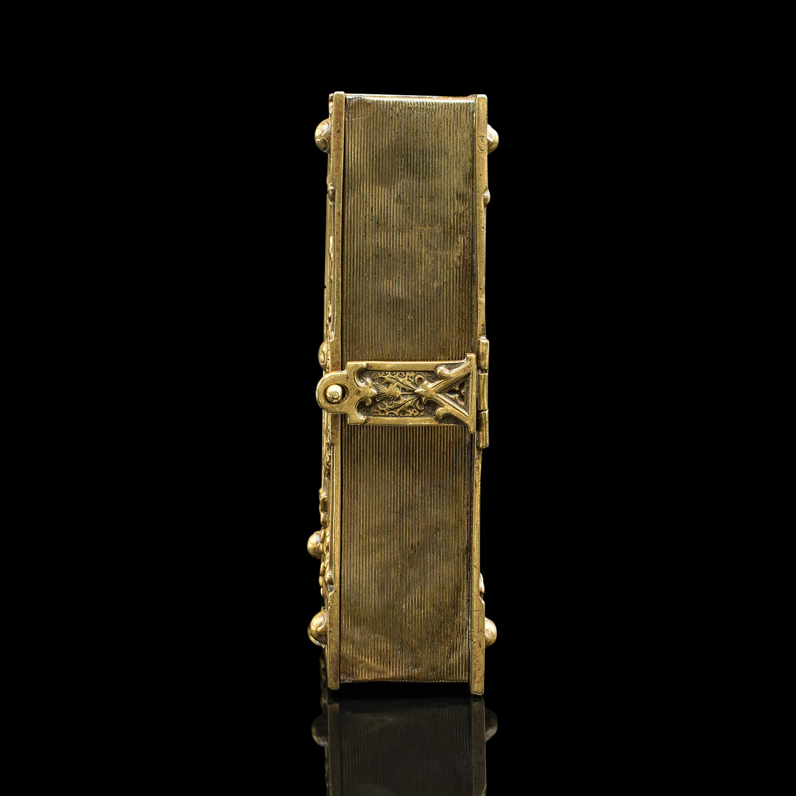 Late 19th Century Antique Personal Diary Repository, Scottish, Brass, Keepsake Case, Victorian For Sale
