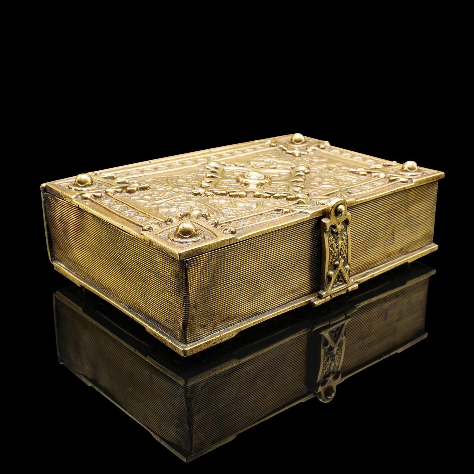 Antique Personal Diary Repository, Scottish, Brass, Keepsake Case, Victorian For Sale 1