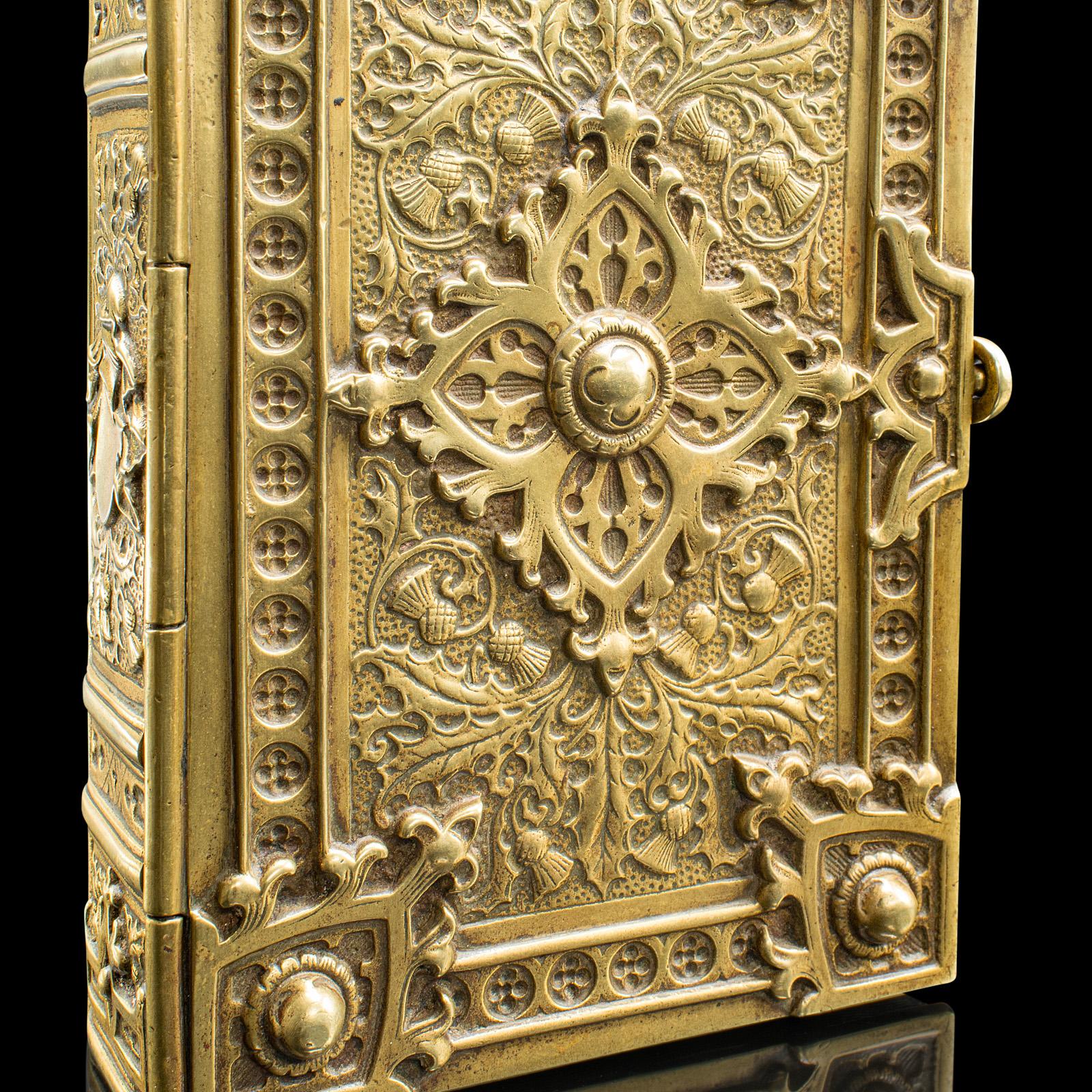 Antique Personal Diary Repository, Scottish, Brass, Keepsake Case, Victorian For Sale 3