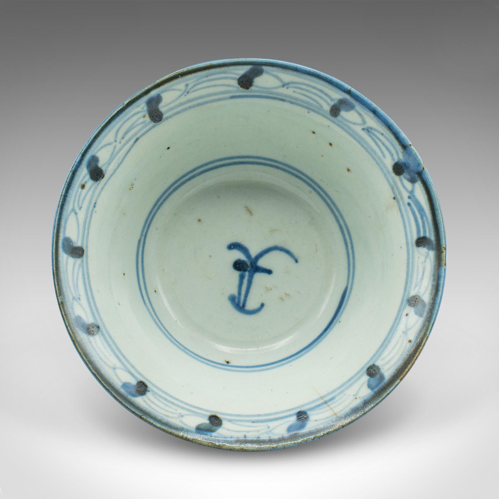 Antique Personal Tea Set, Chinese, Qing Dynasty, Ceramic, Bowl, Saucer, Georgian For Sale 1