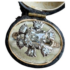 Antiker Peruzzi-Diamant-Cluster-Ring mit Diamanten - Conversion aus dem 19. Jahrhundert