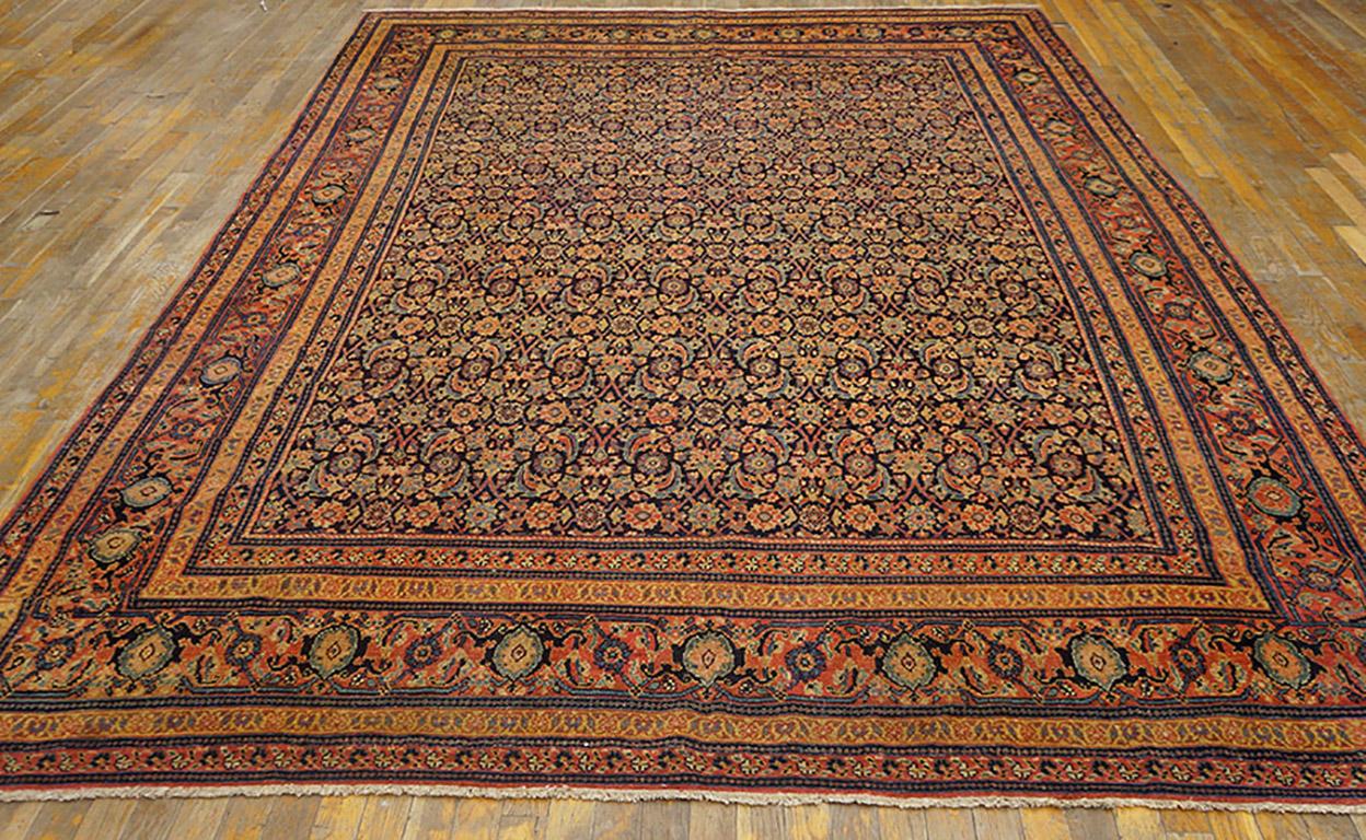 Hand-Knotted 19th Century Persian Senneh Carpet ( 7'6