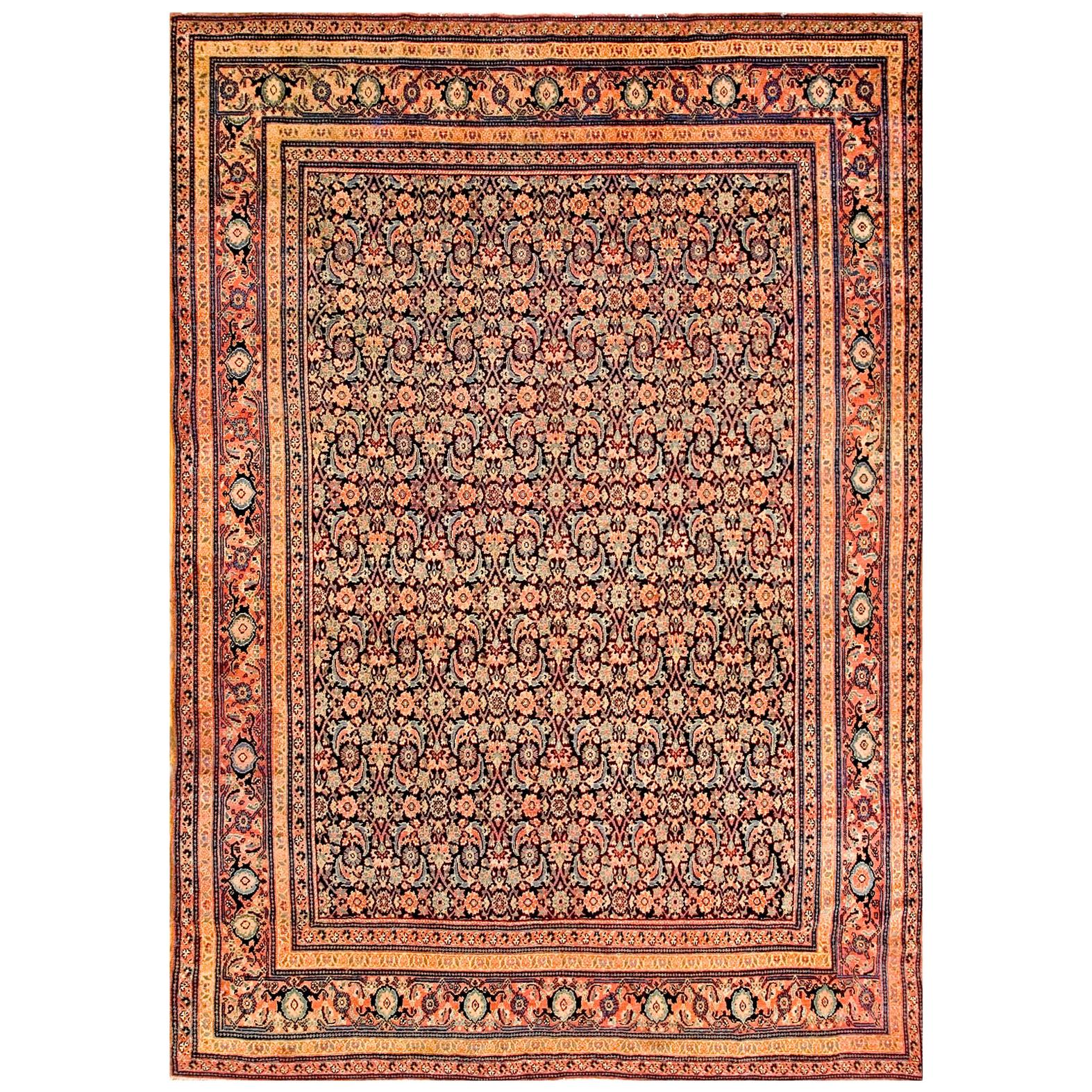 Tapis persan Senneh du 19ème siècle ( 7'6"" x 10"" - 228 x 330 cm)