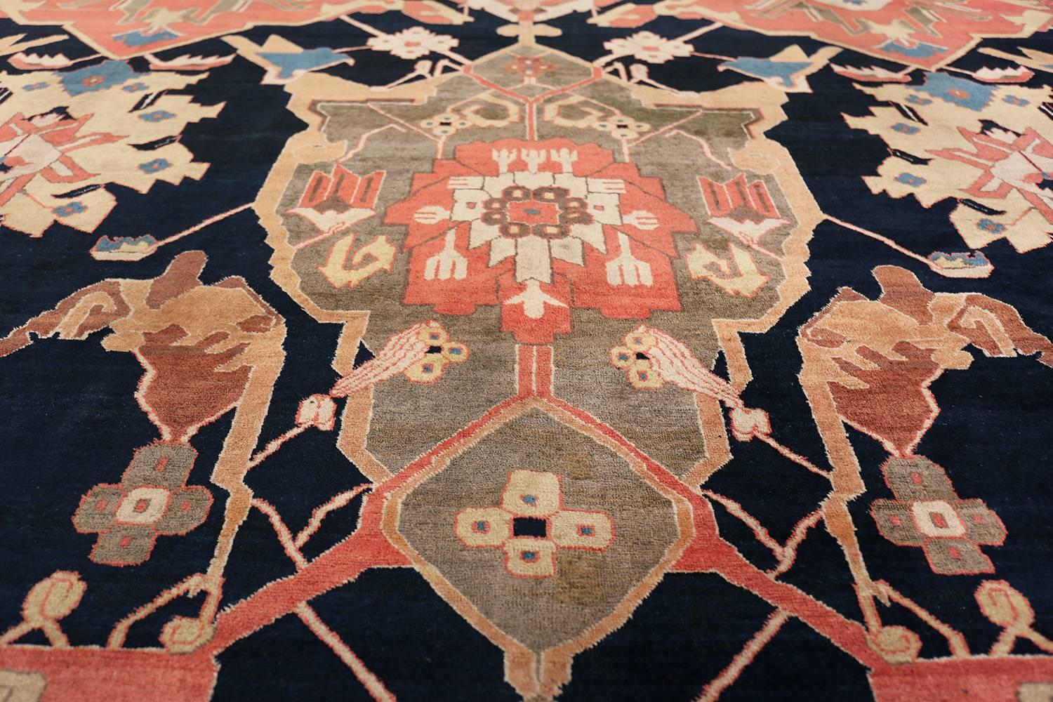 Magnificent and extremely fine antique Persian Petag Tabriz rug, country of origin / rug type: Persian rug, date circa 1920. Size: 9 ft 9 in x 14 ft 2 in (2.97 m x 4.32 m)

This vibrant Persian rug is all about the convergence of design and color.