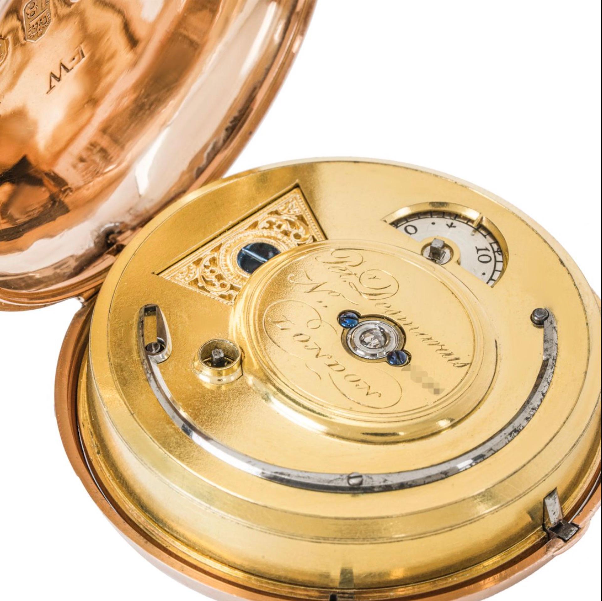 Antique Peter Desmarais St. Martins Court Leister Square Rose Gold Pocket Watch For Sale 2