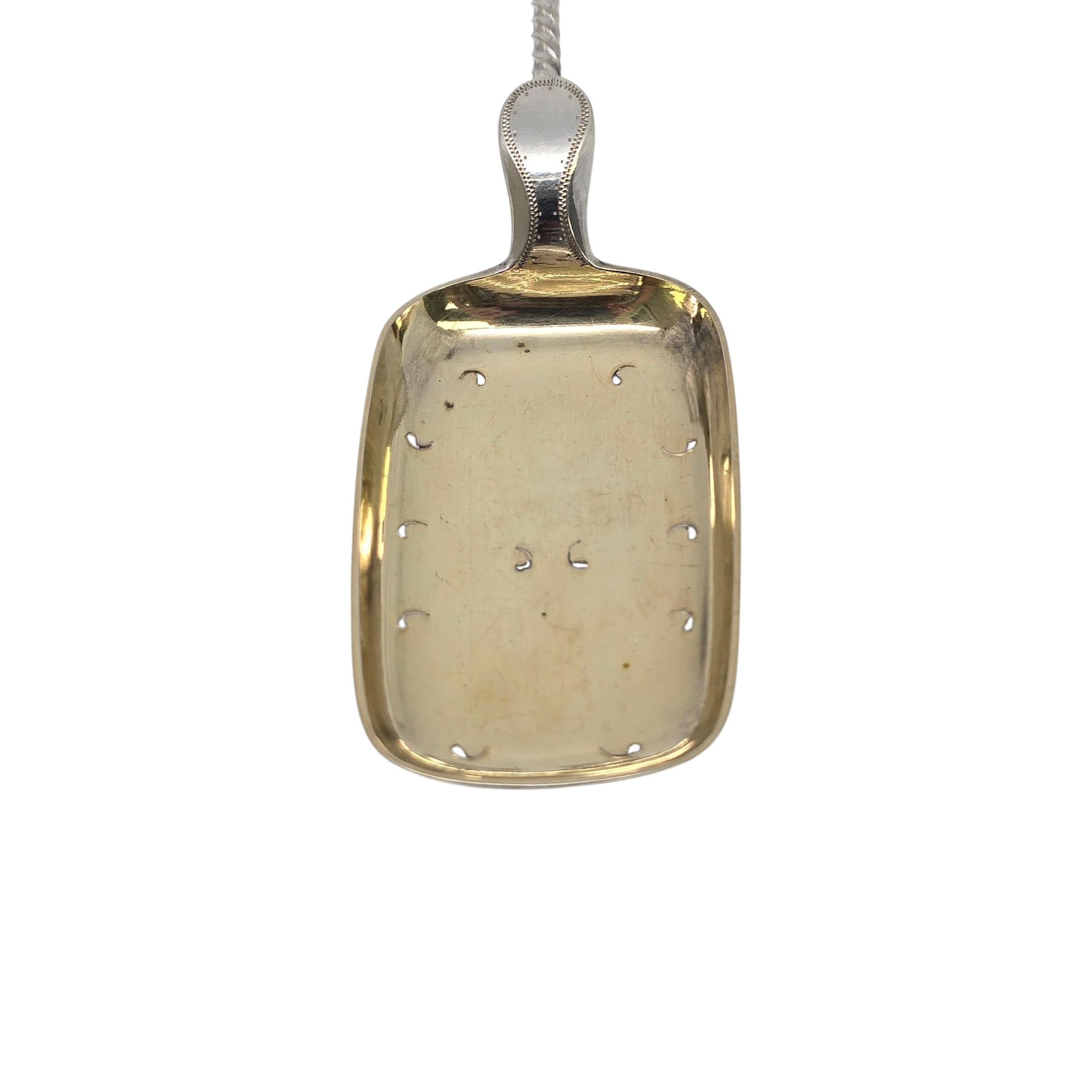 Antike Peter Hertz Dänemark Silber mit Gold Wash Bowl Erdbeerlöffel #23228 im Angebot 1