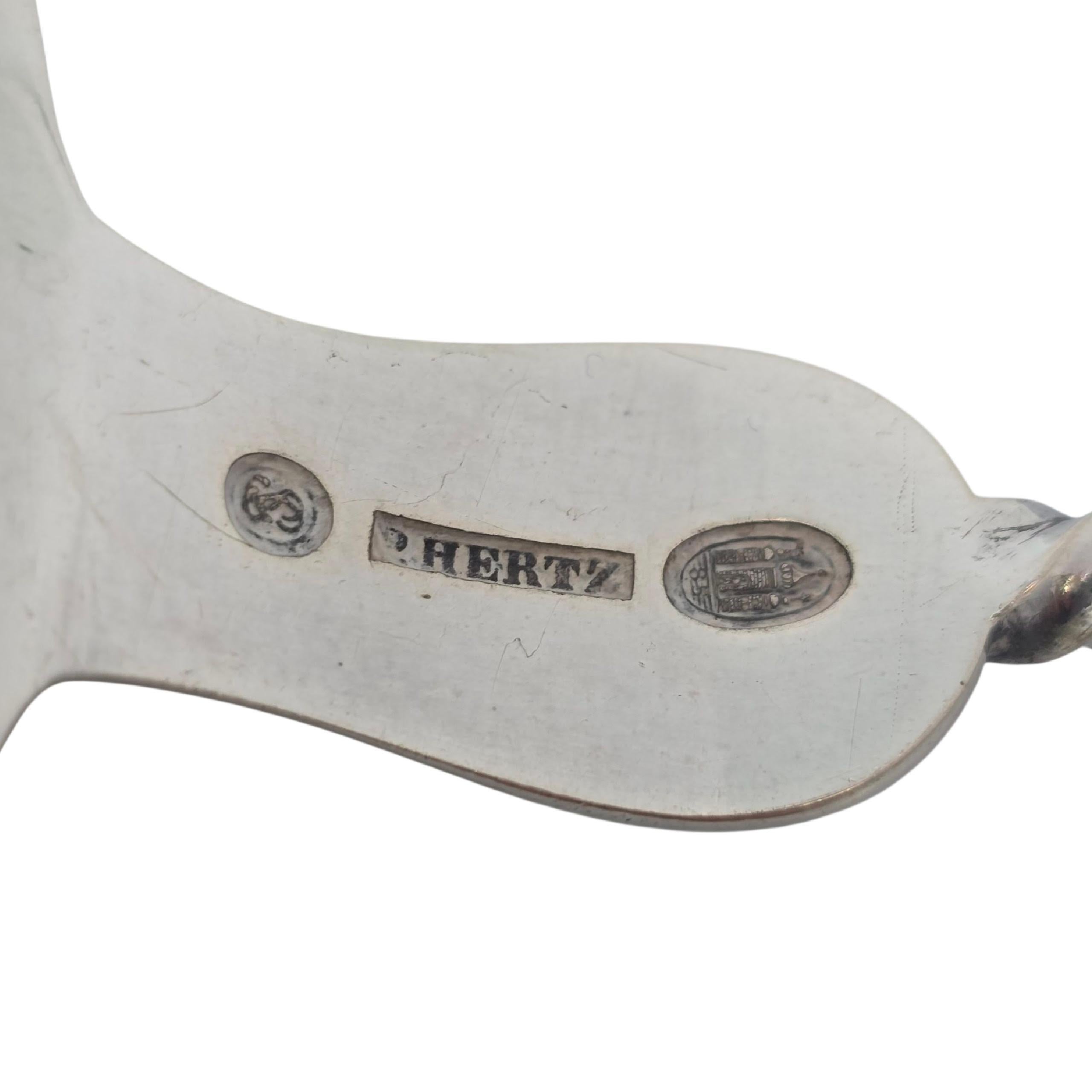 Antike Peter Hertz Dänemark Silber mit Gold Wash Bowl Erdbeerlöffel #23228 im Angebot 5