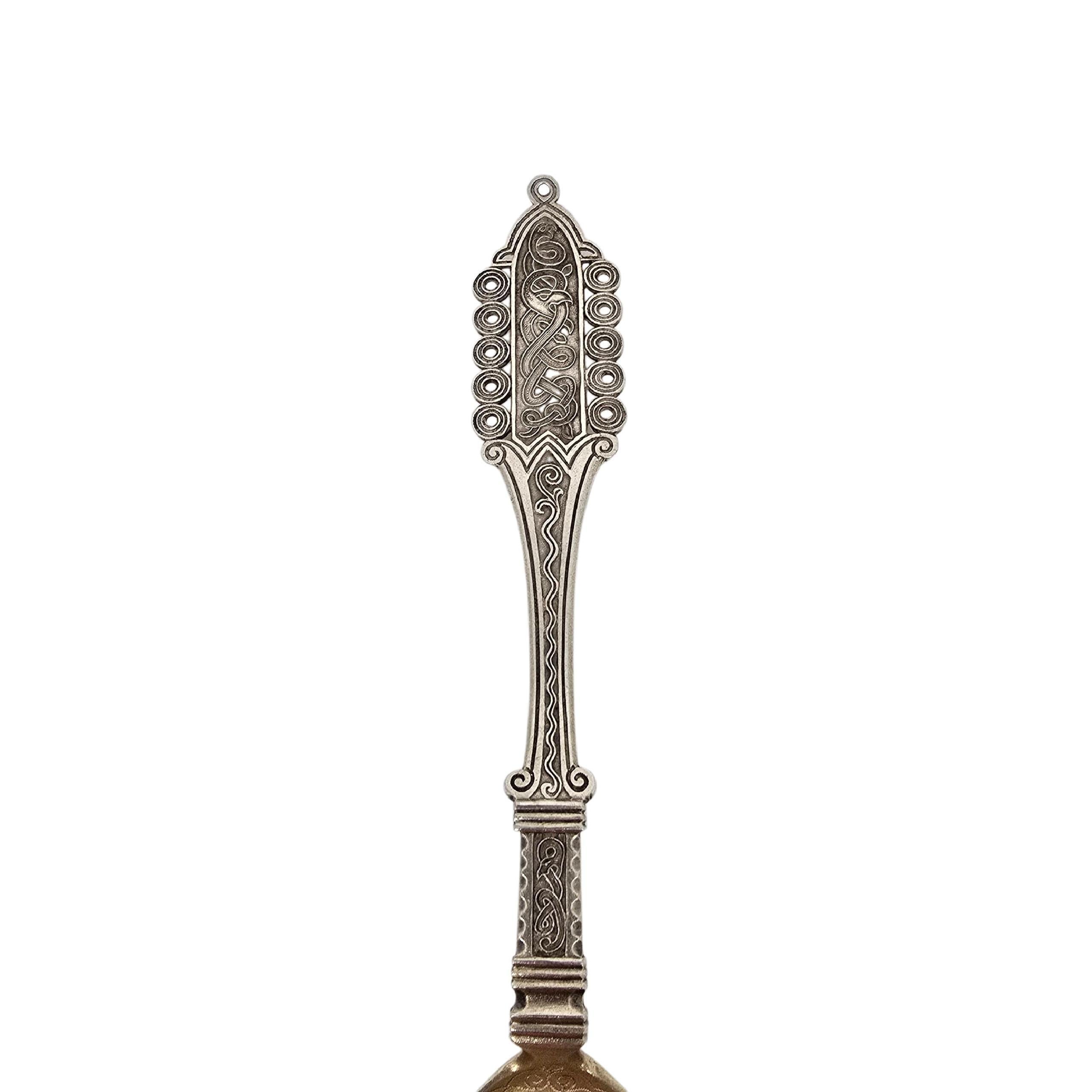 da uomo o donna Antico Peter Hertz Denmark Silver con lavaggio in oro Bright Cut Pie Server #23229 in vendita