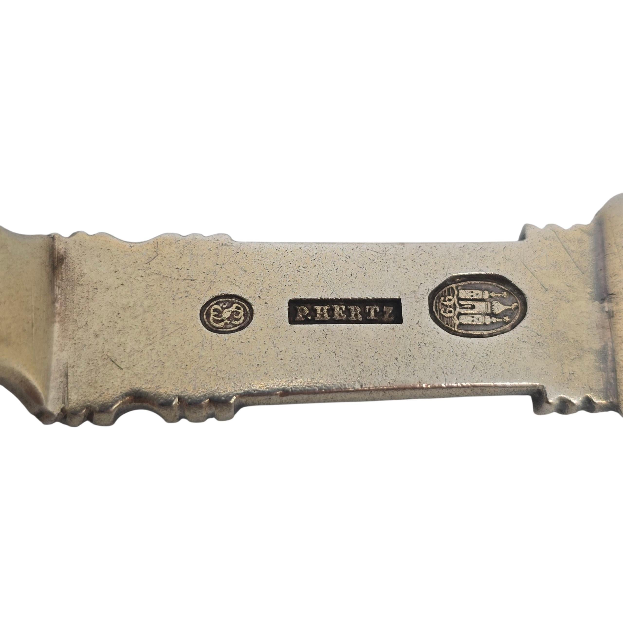 Antico Peter Hertz Denmark Silver con lavaggio in oro Bright Cut Pie Server #23229 in vendita 5