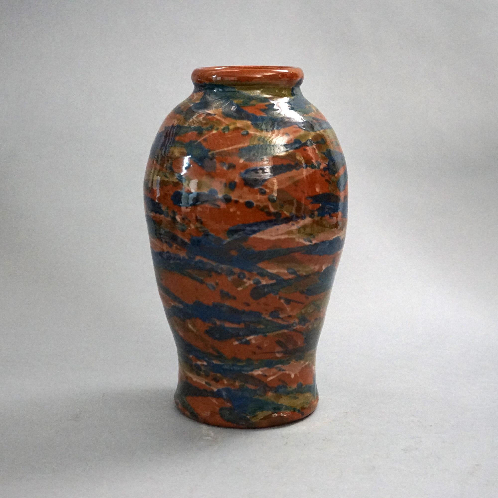 Antique Peters & Reed Multicolor Pottery Floor Vase C1920

Measures - 17