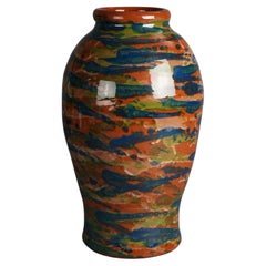 Antique Peters & Reed Multicolor Pottery Floor Vase C1920