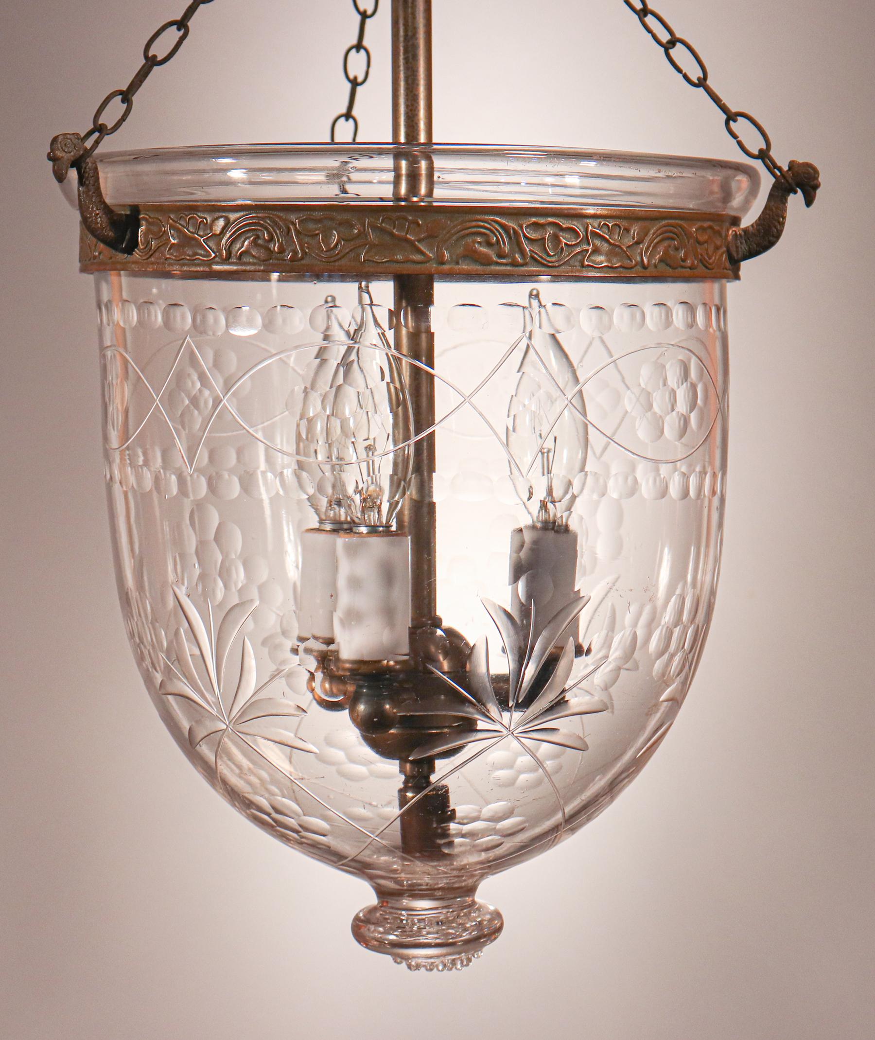 Embossed Antique Petite Bell Jar Lantern