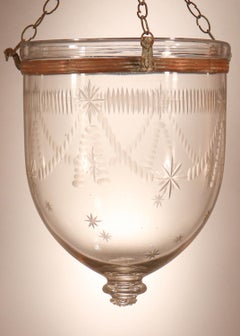 Antique Petite Bell Jar Lantern with Federal Etching