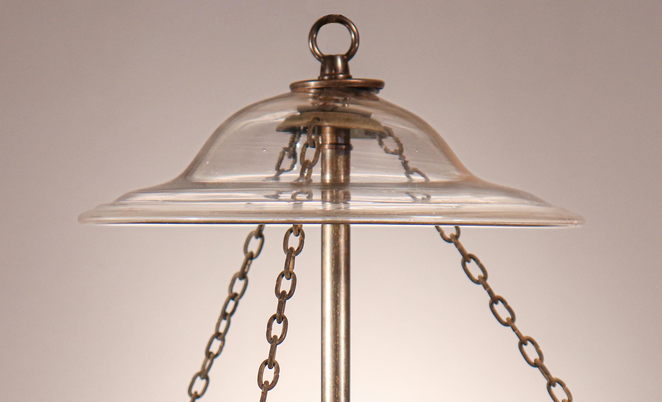 Antique Petite Bell Jar Lantern with Federal Etching 1