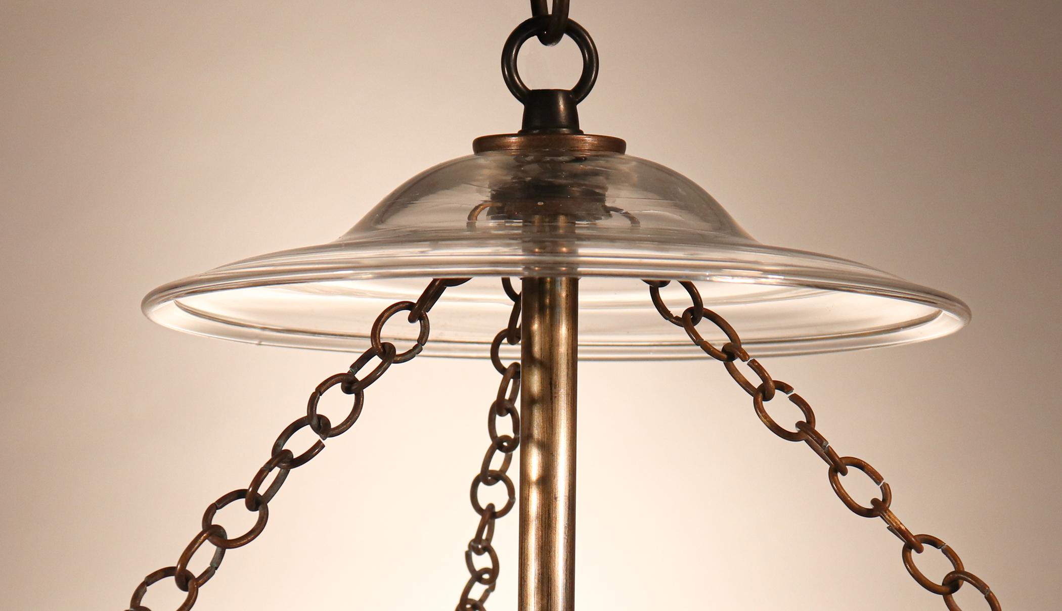 Antique Petite Bell Jar Lantern with Star Etching 1
