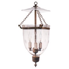Antique Petite Bell Jar Lantern with Star Etching