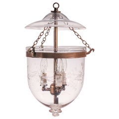 Antique Petite Bell Jar Lantern with Vine Etching