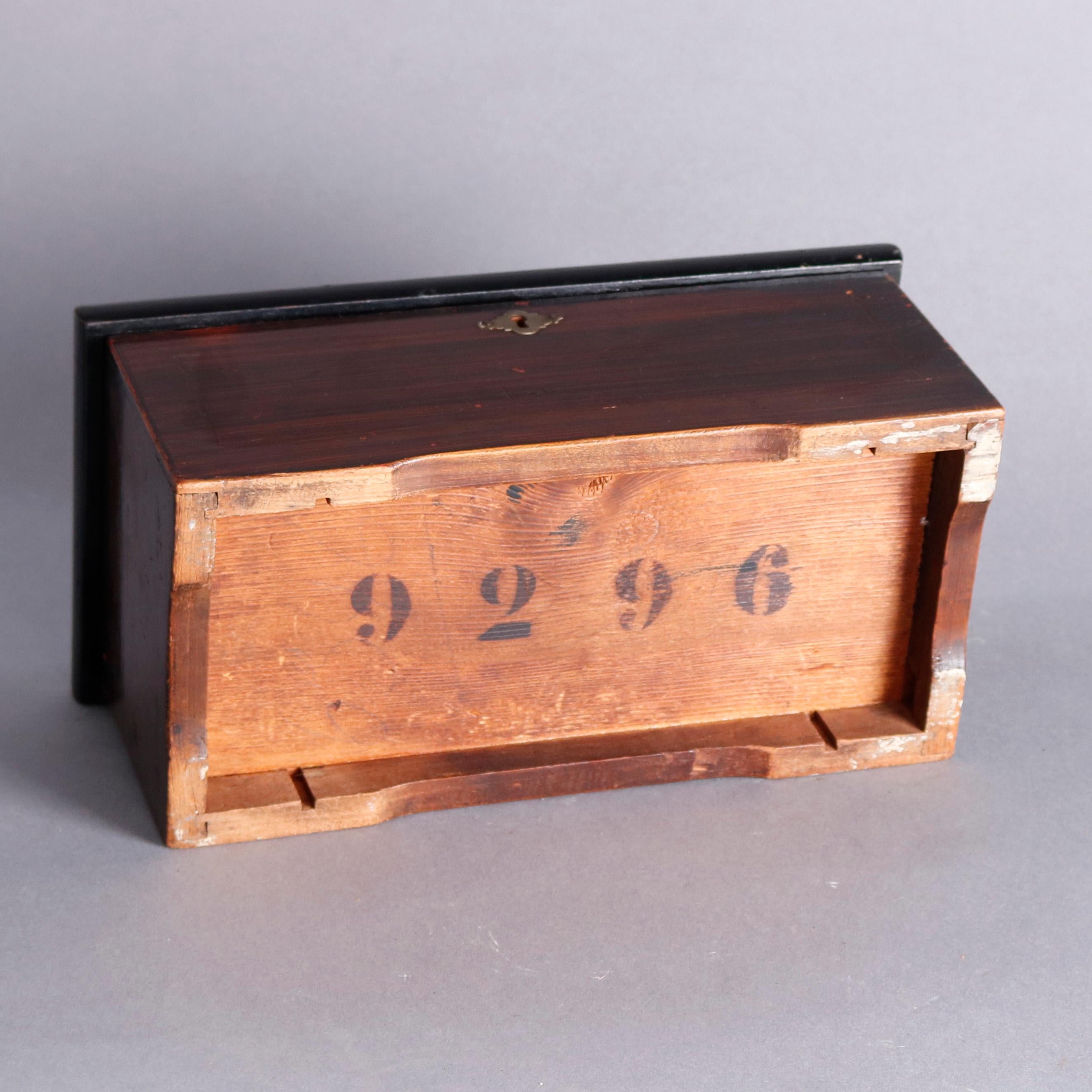 Antique Petite Cylinder Music Box, Grain Painted Case, circa 1890 3