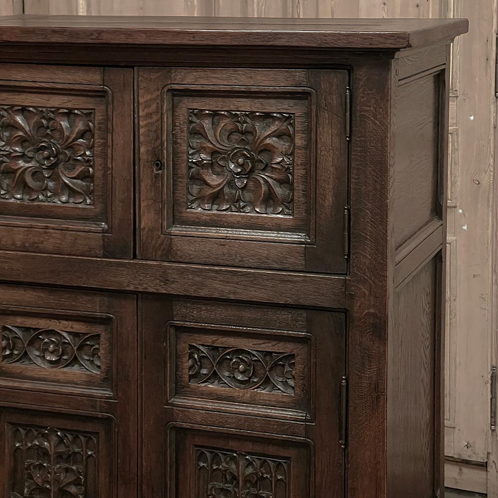 Antique Petite French Gothic Bonnetiere ~ Cabinet 8