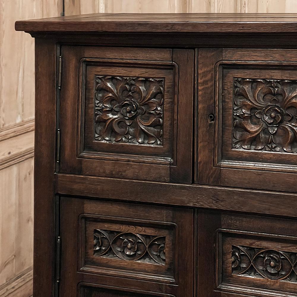 Antique Petite French Gothic Bonnetiere ~ Cabinet 9